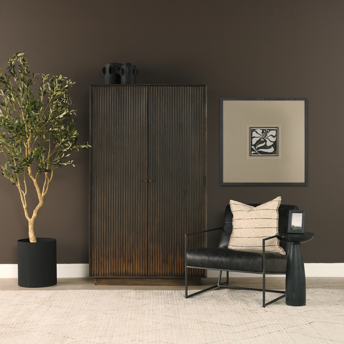 Cinder Distressed Wood Tall Cabinet