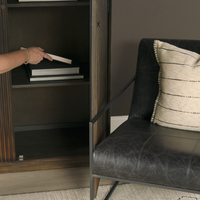 Cinder Distressed Wood Tall Cabinet