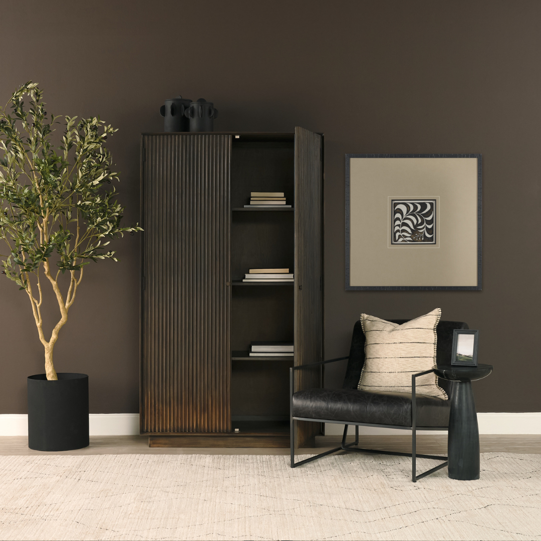 Cinder Distressed Wood Tall Cabinet