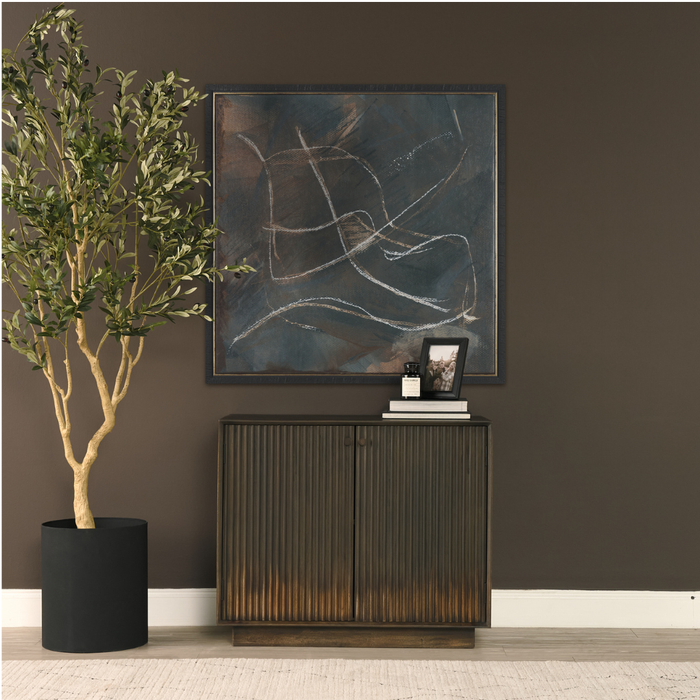 Cinder Distressed Wood Accent Cabinet