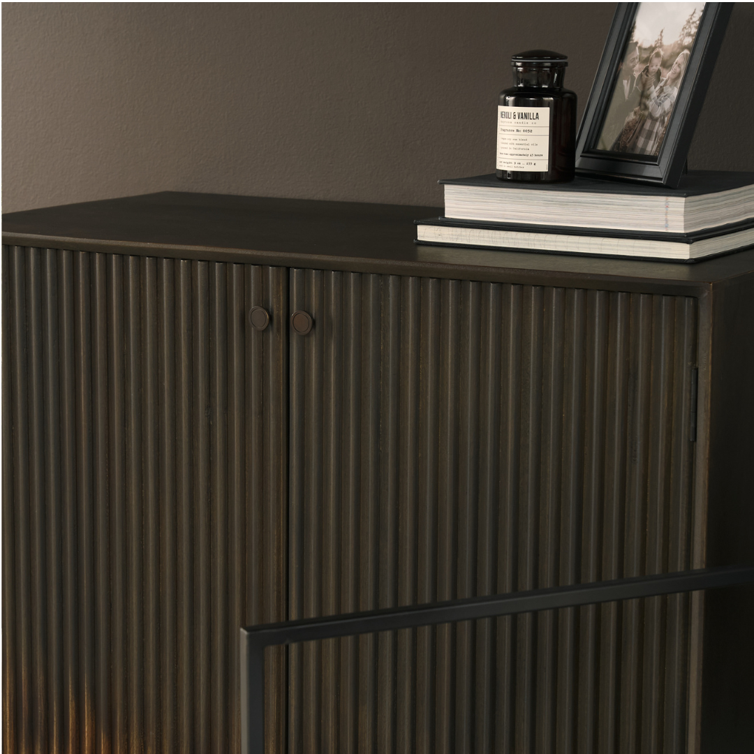 Cinder Distressed Wood Accent Cabinet