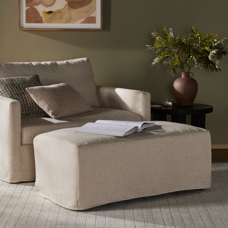 Milan Slipcover Ottoman