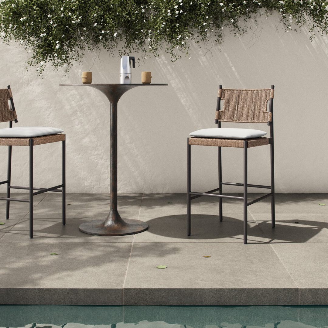 Myka Outdoor Woven Stool