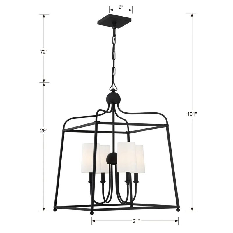 Libby Langdon Sylvan 4 Light Lantern Chandelier [/w Shades]
