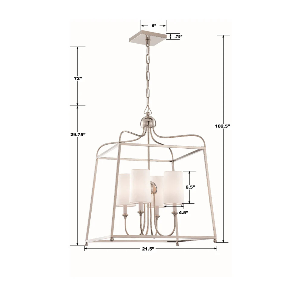 Libby Langdon Sylvan 4 Light Lantern Chandelier [/w Shades]