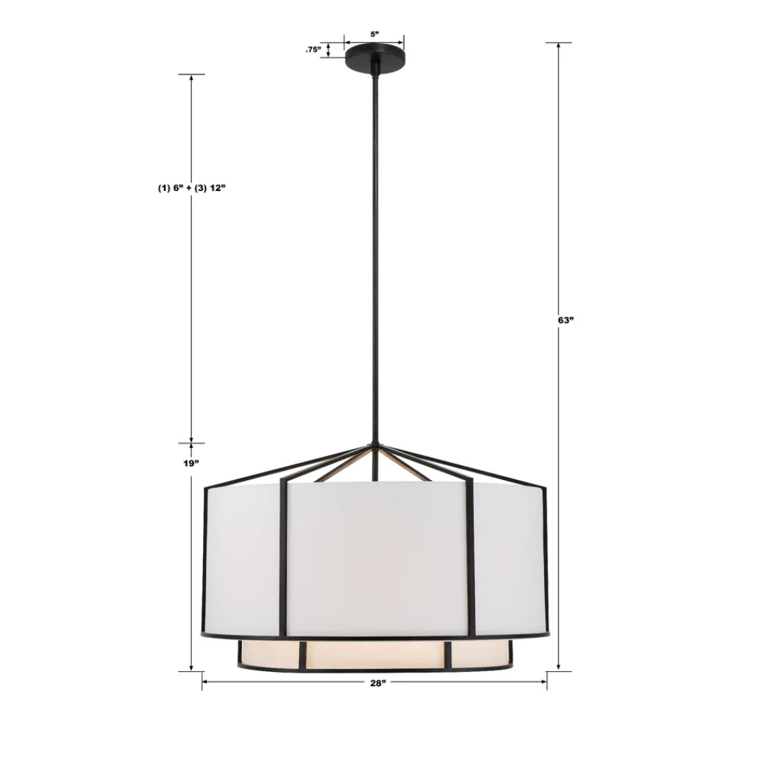 Carlyn 6 Light Large Chandelier