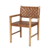 Shane Woven Leather Dining Armchair