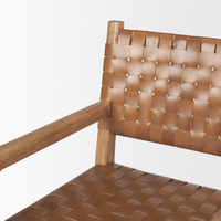 Shane Woven Leather Dining Armchair