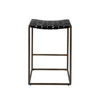 Clarissa Woven Leather Counter Stool