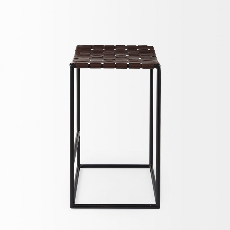 Clarissa Woven Leather Counter Stool