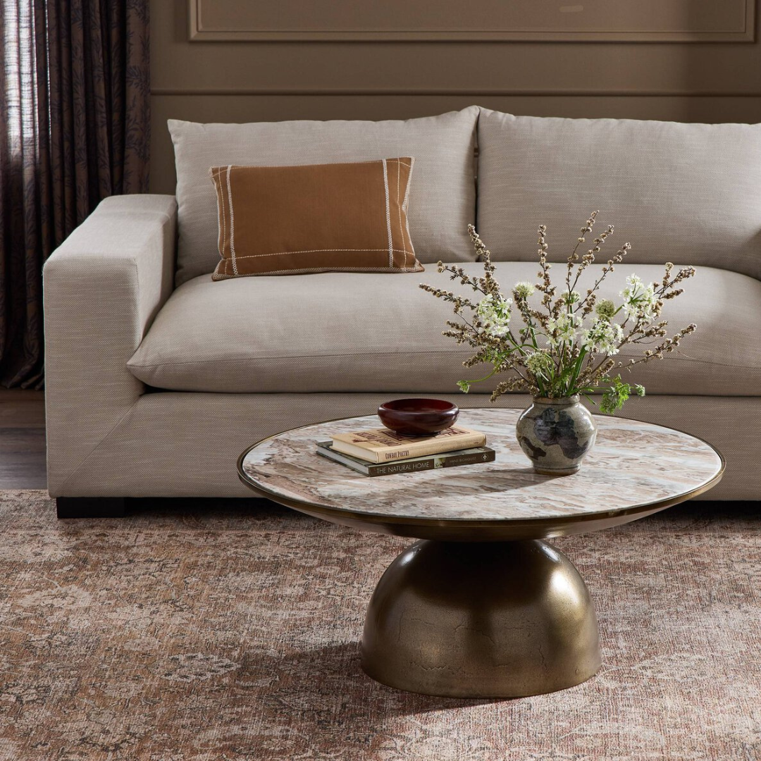 Cohan Coffee Table [Aged Bronze & Marble]
