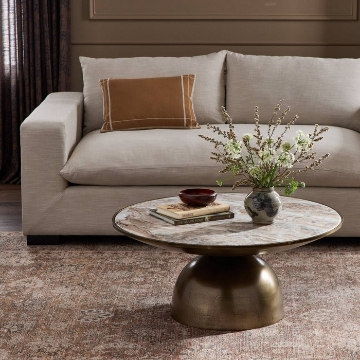 Cohan Coffee Table [Aged Bronze & Marble]
