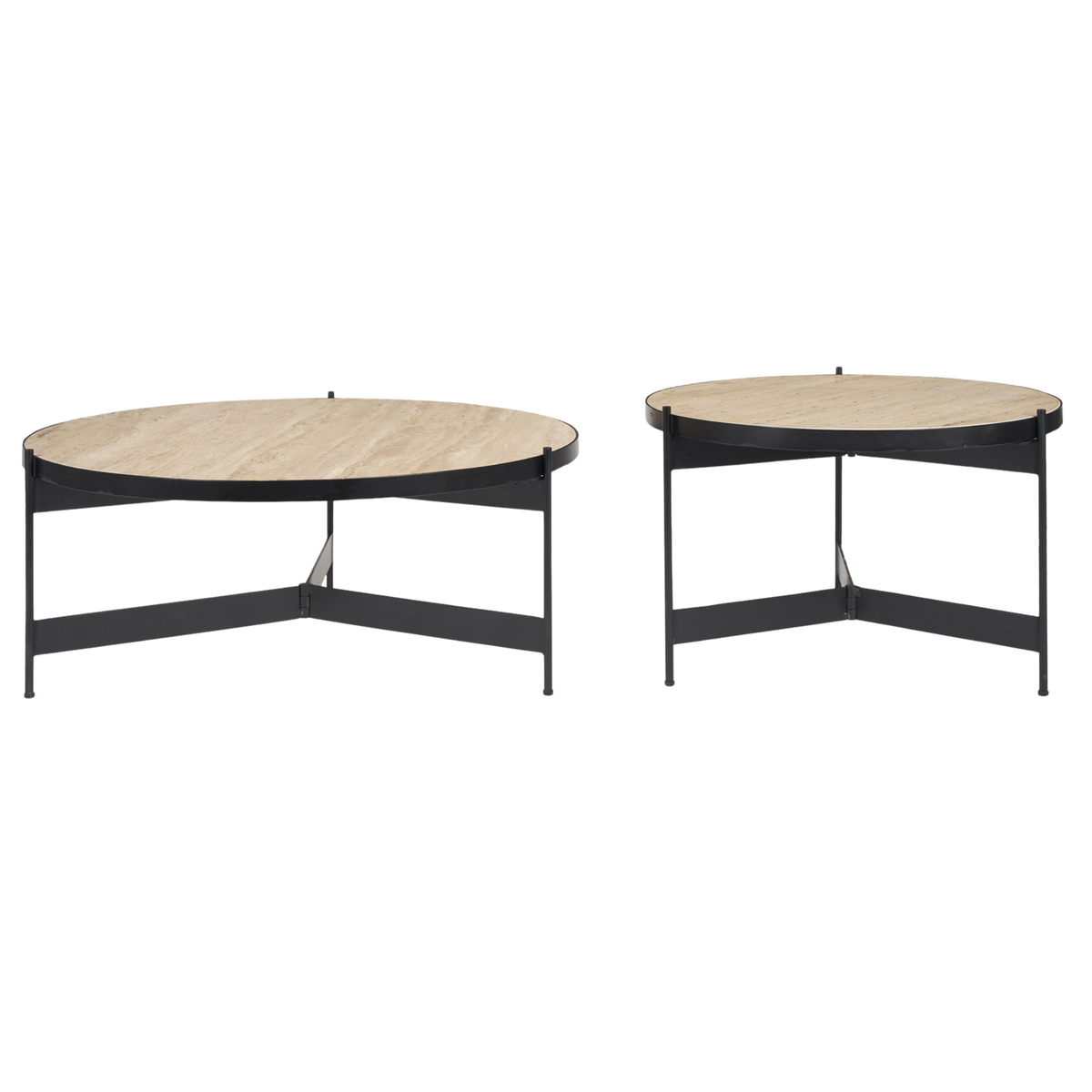 Wade Travertine Nesting Coffee Table Set