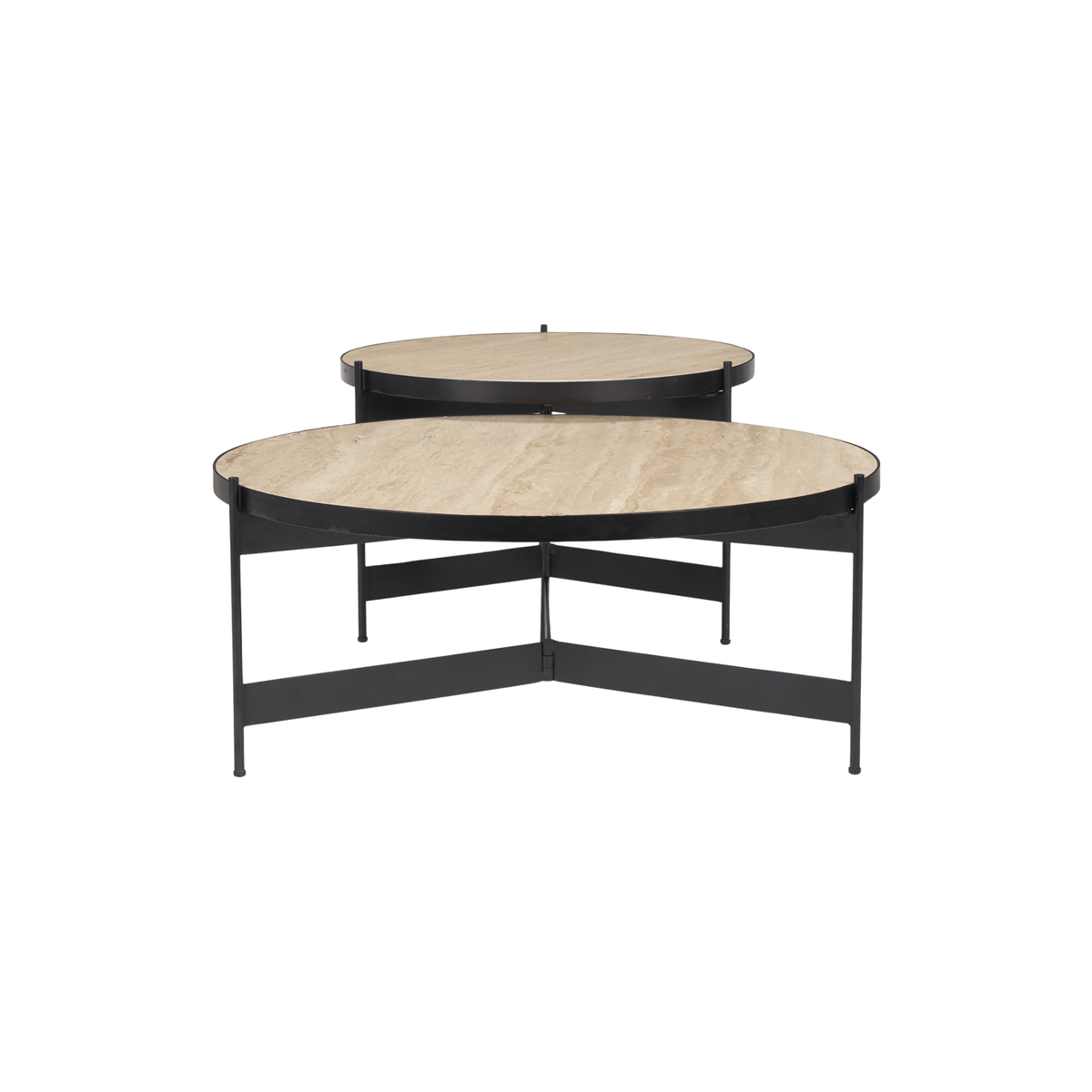 Wade Travertine Nesting Coffee Table Set