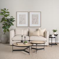 Wade Travertine Nesting Coffee Table Set