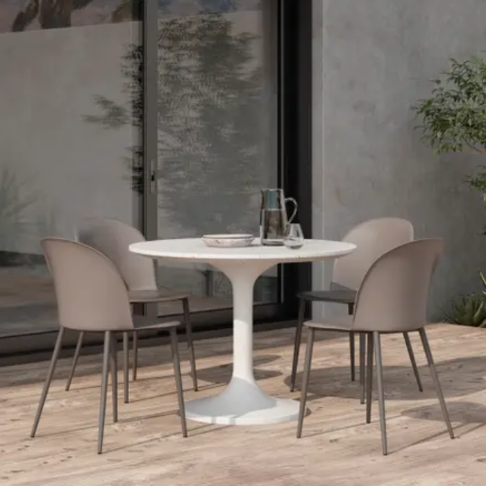 Teyo Outdoor Cafe Table White Terrazzo
