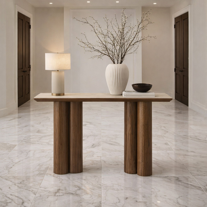 Shae Travertine Console Table