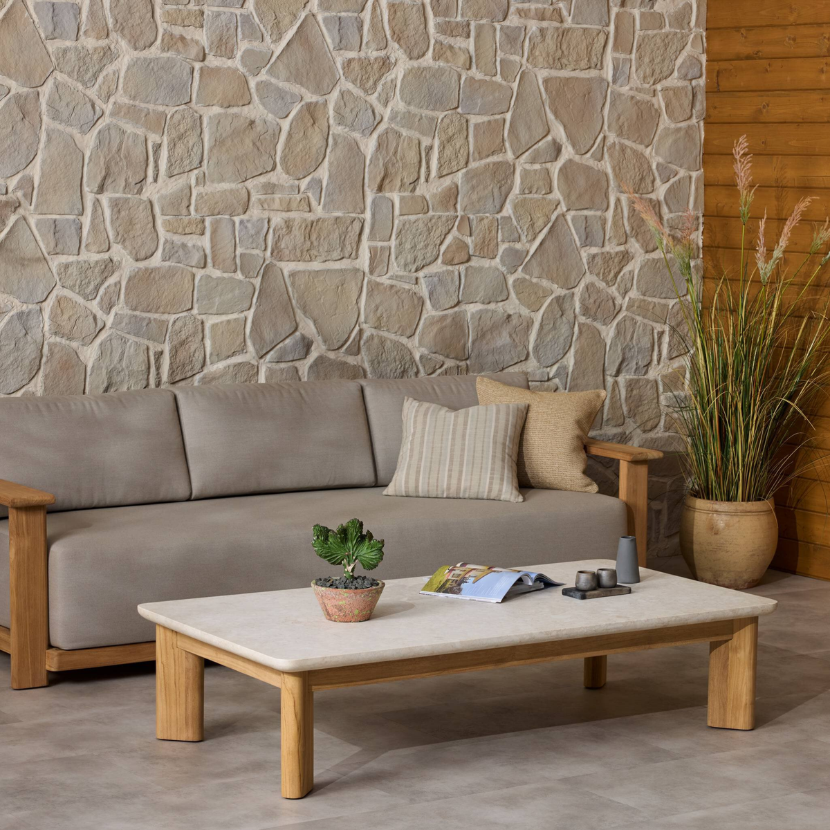 Santiago Outdoor Stone Coffee Table