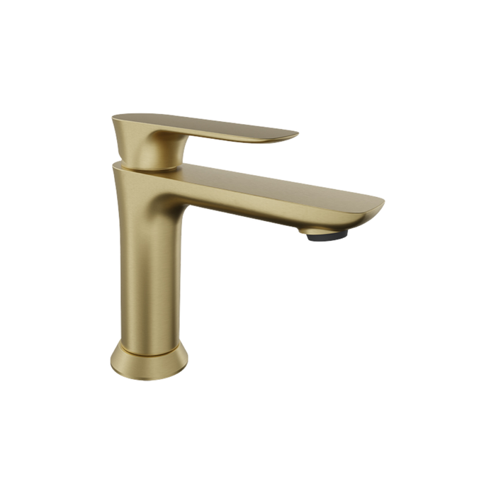 Sens B45 Single-Hole Satin Brass Lavatory Faucet [Drain Included]