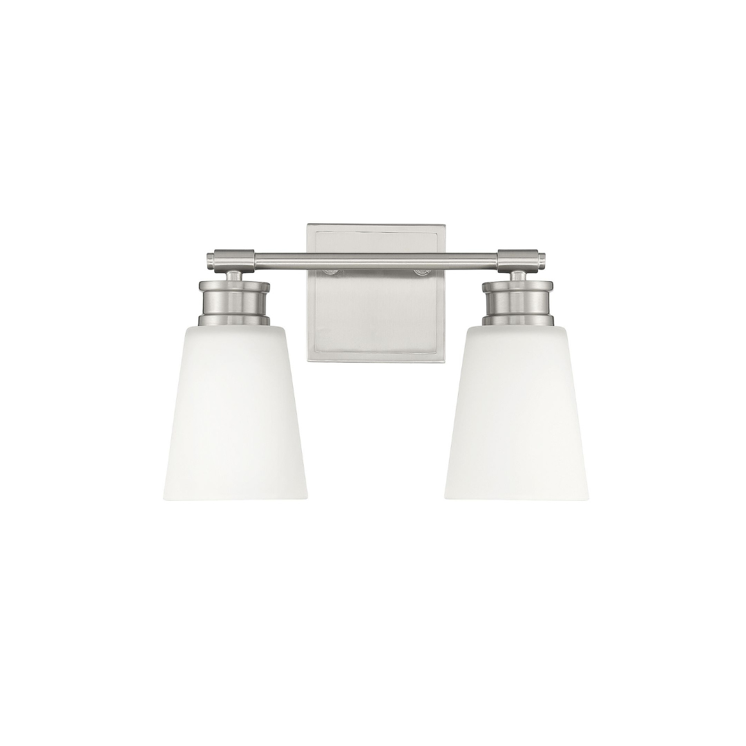 2-Light Milk Glass Vanity Light