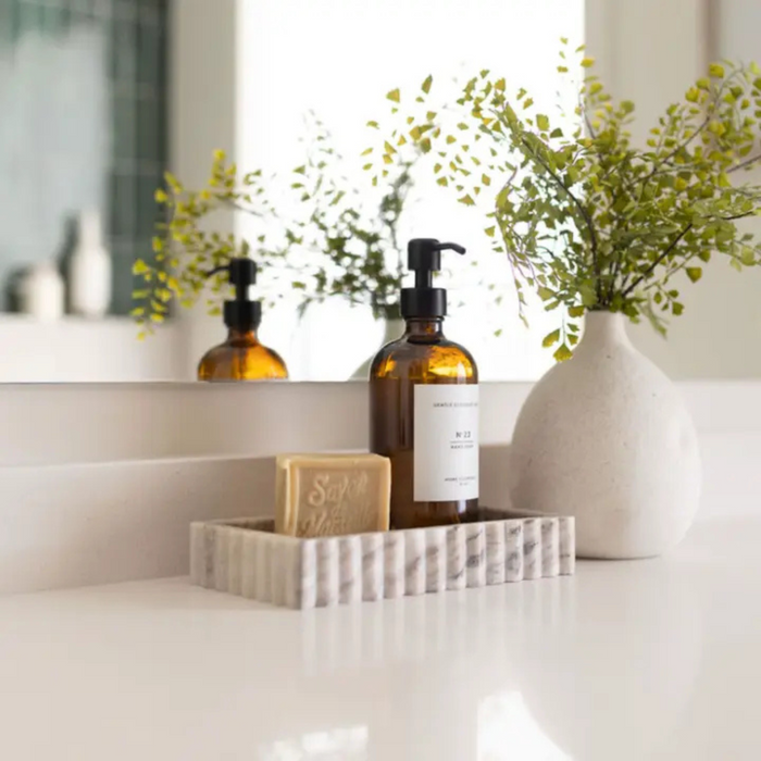 Fluted Marble Bridge Tray