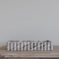 Fluted Marble Bridge Tray
