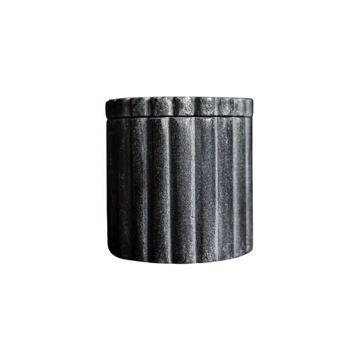 Black Marble Fluted Canister