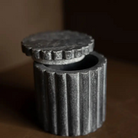 Black Marble Fluted Canister