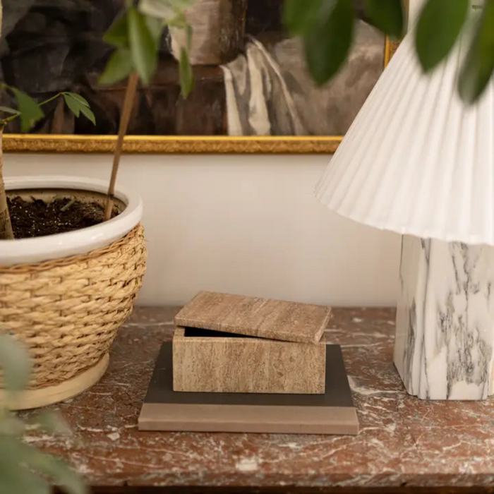 Decorative Travertine Box
