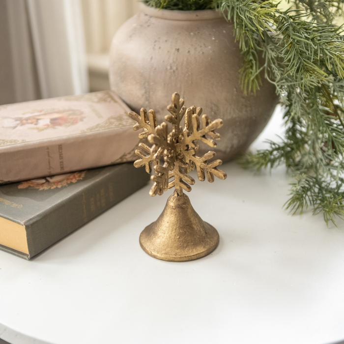 Gold Metal Standing Snowflake