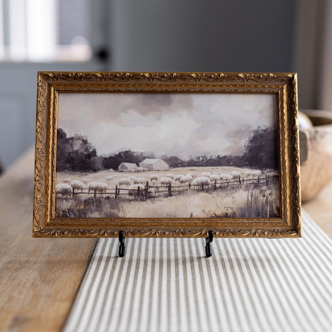 Vintage Sheep Farm Framed Print [12" x 9"]