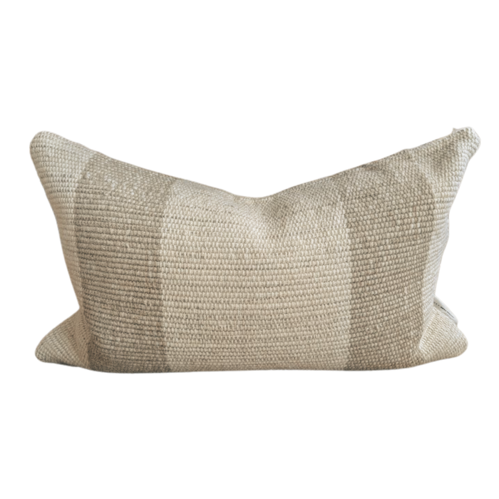 Wool Stripe 16" x 26" Pillow [Mistwood/Ivory]
