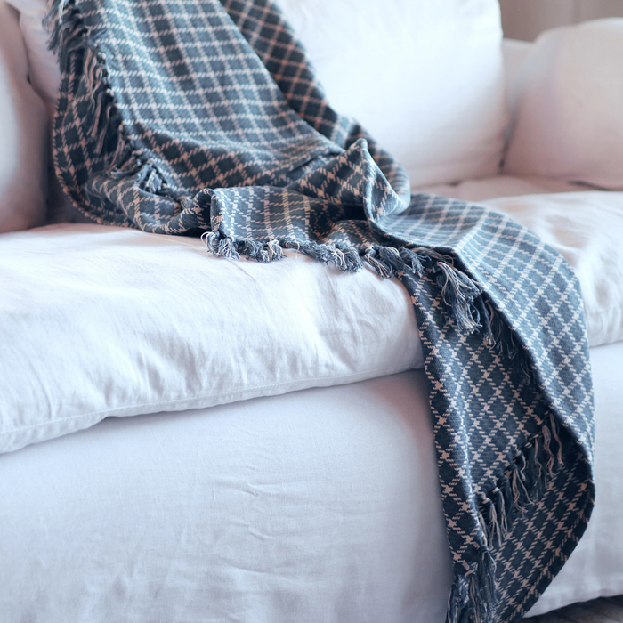 Houndstooth Throw [Teal]