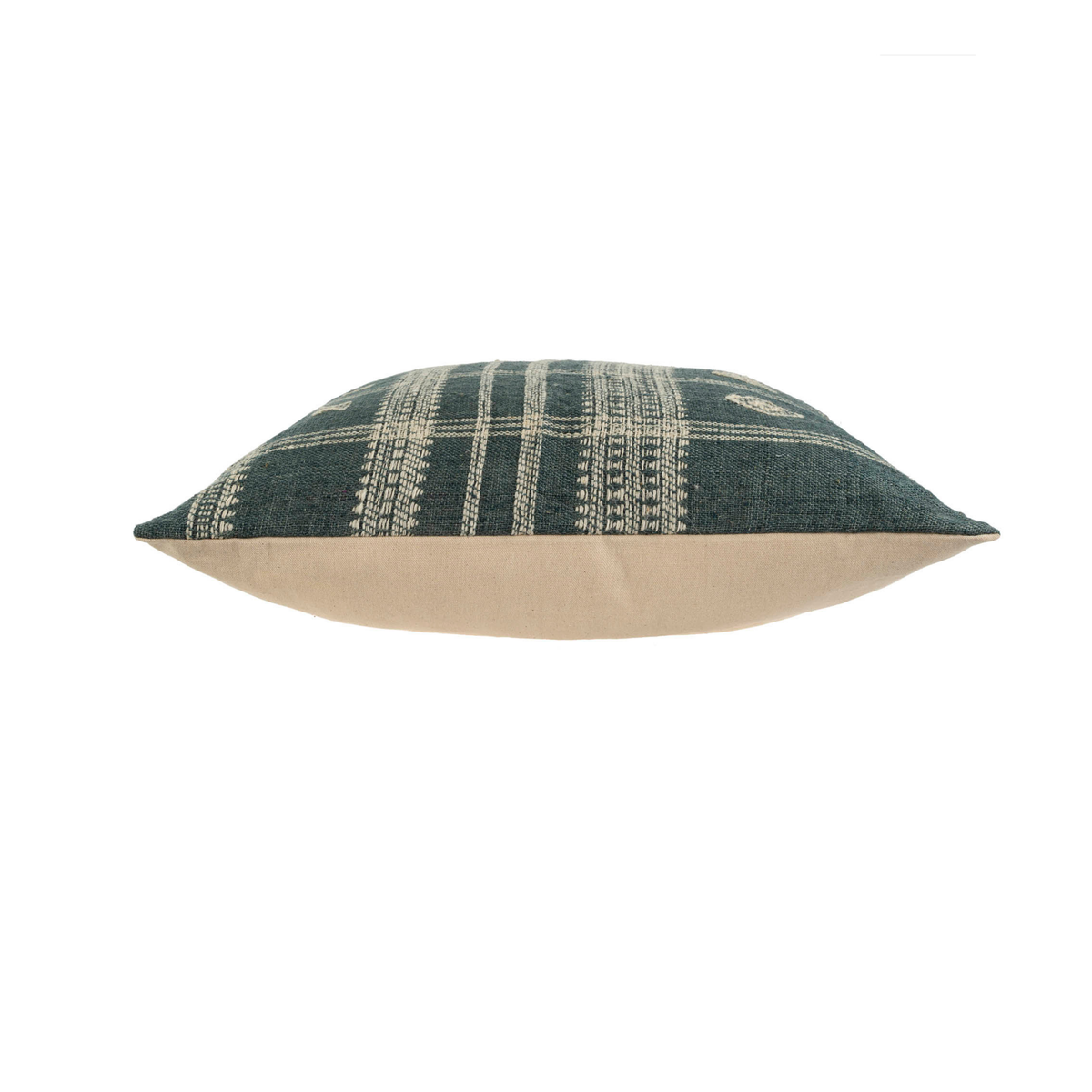 Bhujodi Wool Handloom Pillow, Teal 20" x 20"