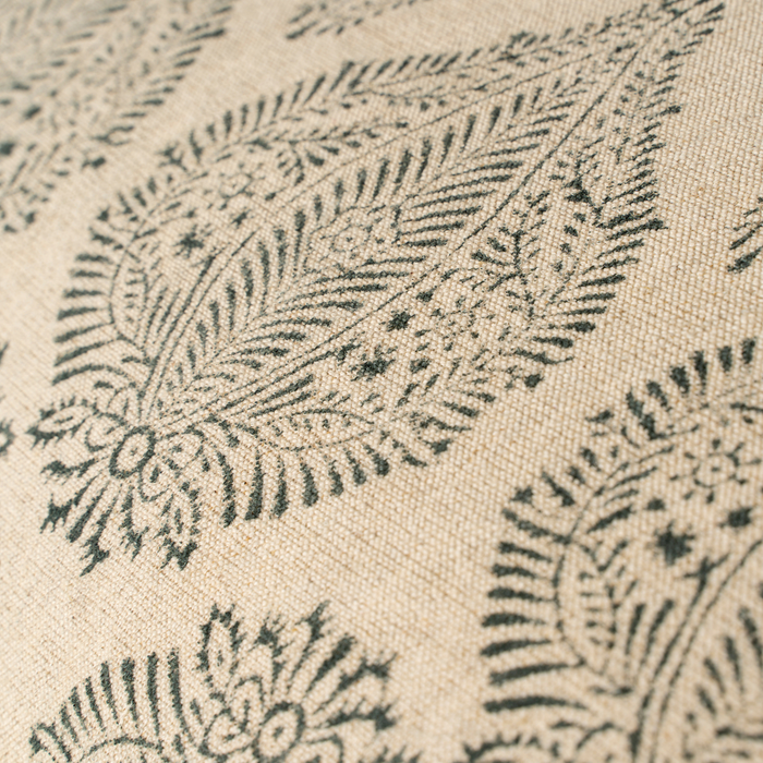 Briar Block Print Lumbar Pillow [Forest Green - 16" x 24"]