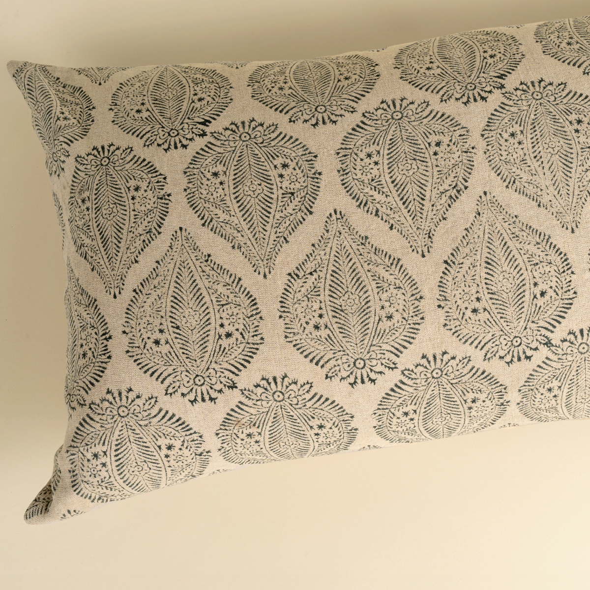 Briar Block Print Lumbar Pillow [Forest Green - 16" x 24"]