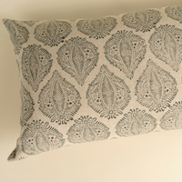 Briar Block Print Lumbar Pillow [Forest Green - 16" x 24"]