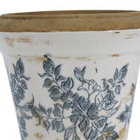 Floral Motif 7" Planter [Muted Black]