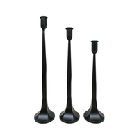 Black Cast Iron Tapered Candle Holder