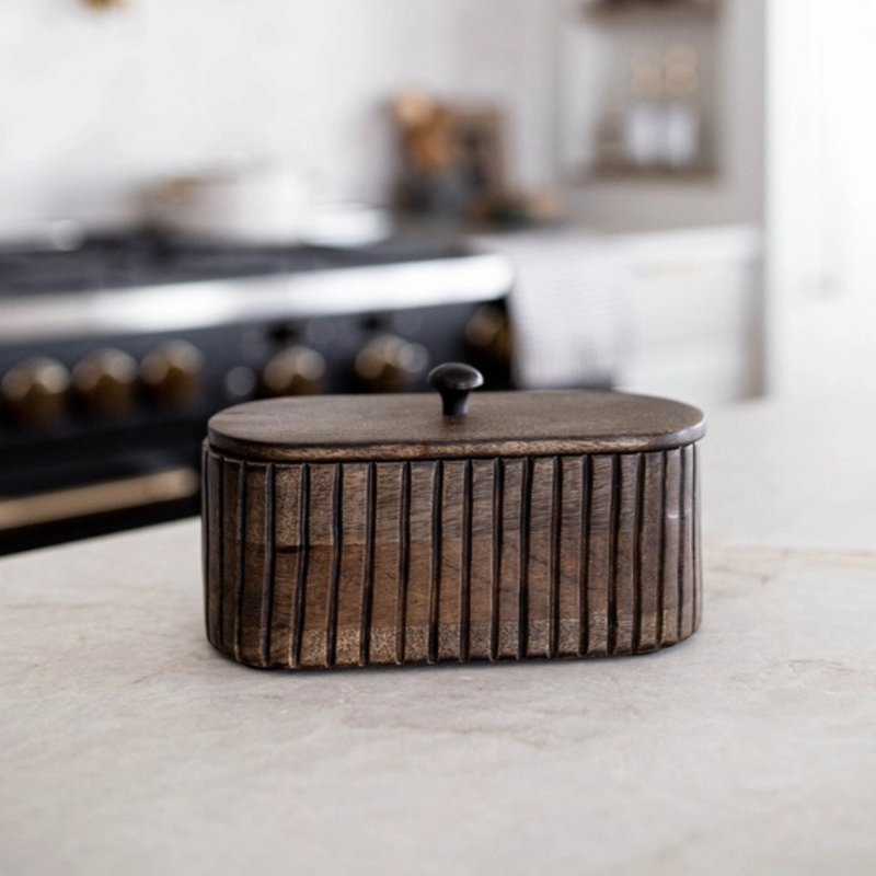 Fluted Mango Wood Box