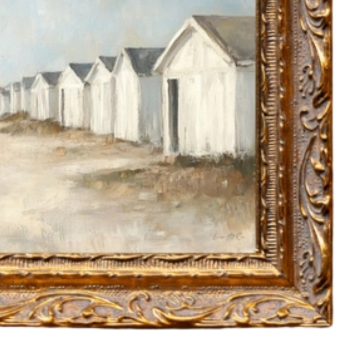 Vintage Beach Town Framed Print [12" x 16"]