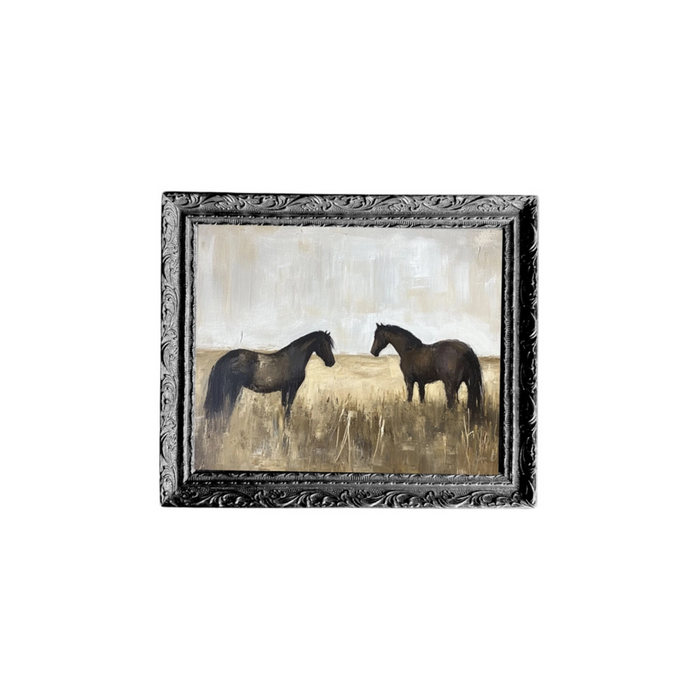 Black Stallions Framed Print [Small - 5" x 7"]