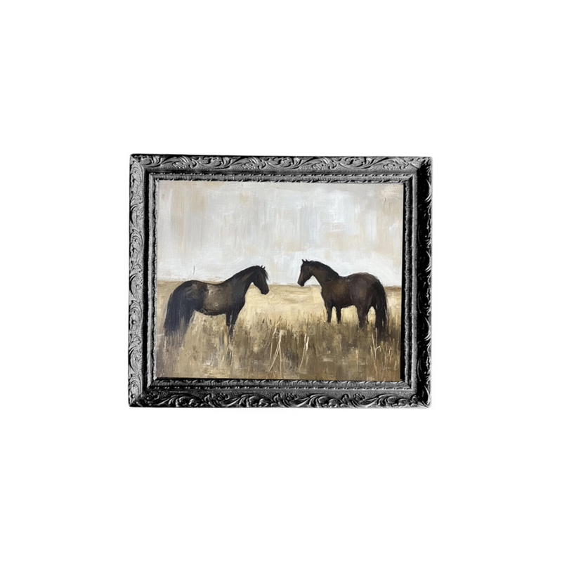 Black Stallions Framed Print [Small - 5" x 7"]