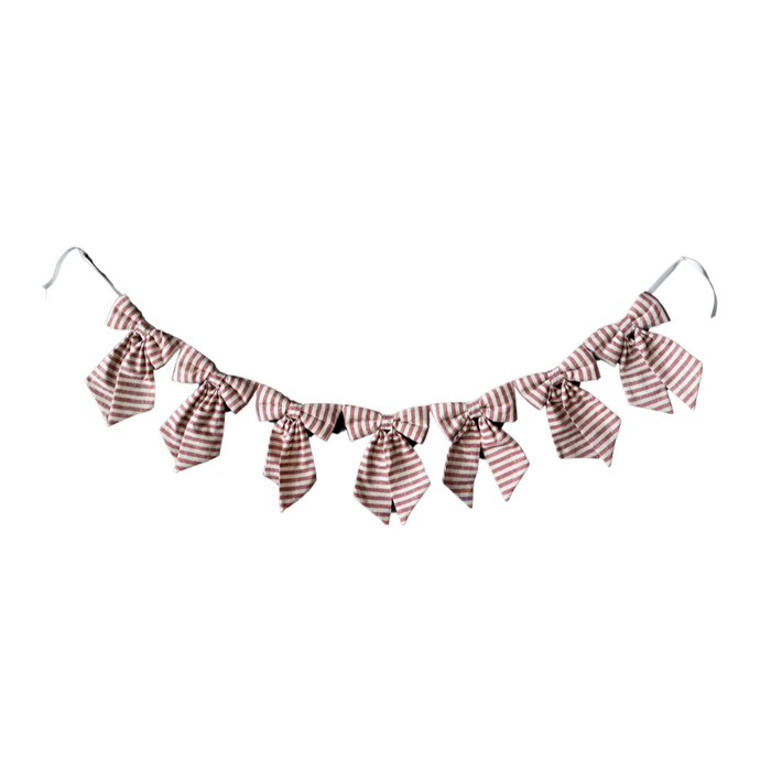 Bow Garland - Cranberry Striped