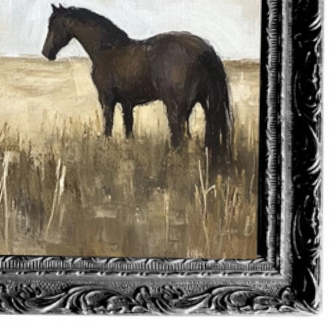 Black Stallions Framed Print [Small - 5" x 7"]