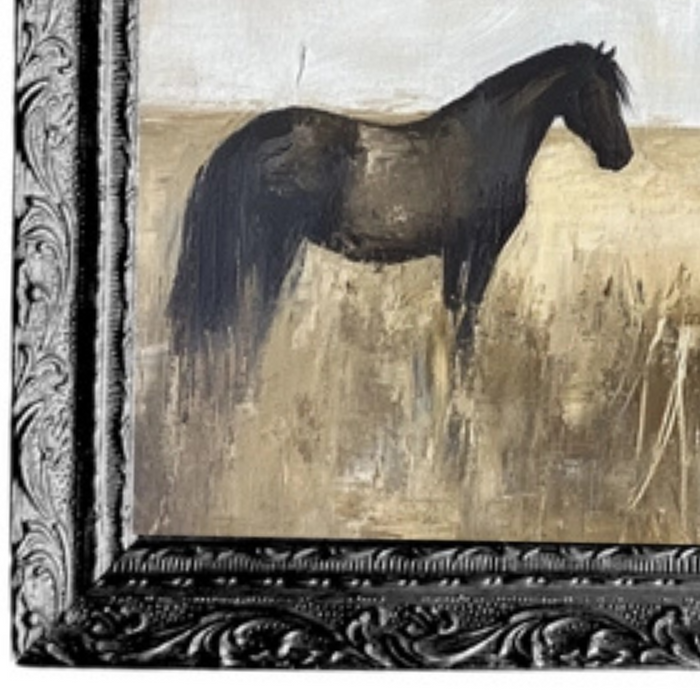 Black Stallions Framed Print [Large - 18" x 22"]