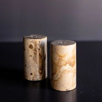 Brown Marble Salt and Pepper Shakers [Set]