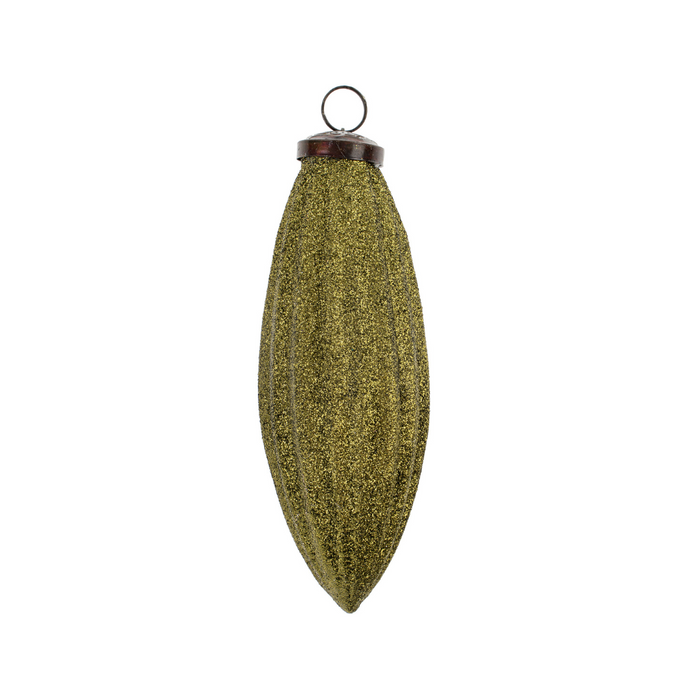 Green Shimmer Ornament - Drop
