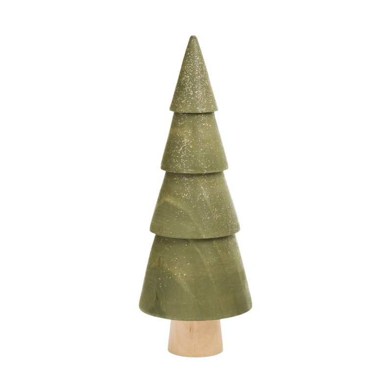 Green Shimmer Wooden Tree