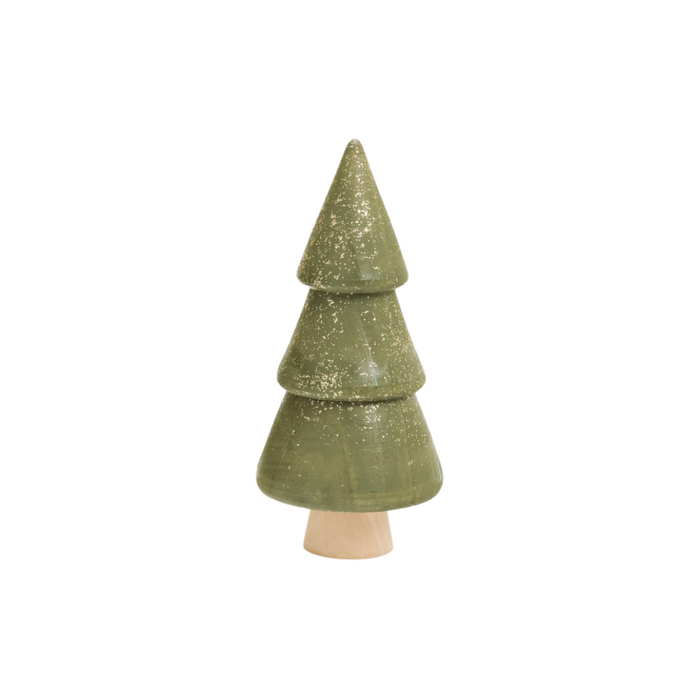 Green Shimmer Wooden Tree